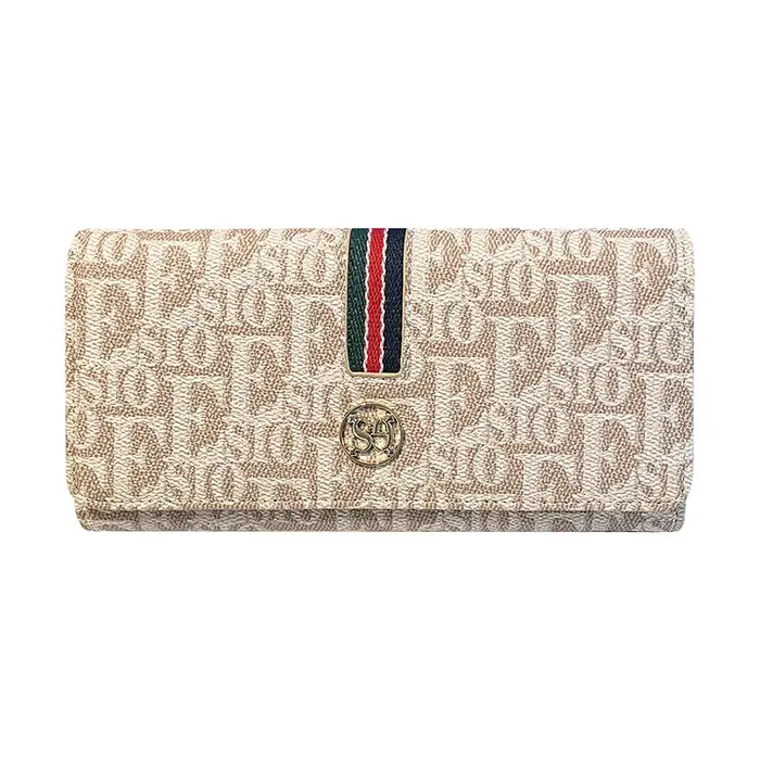 Portefeuille long en cuir véritable pour femmes