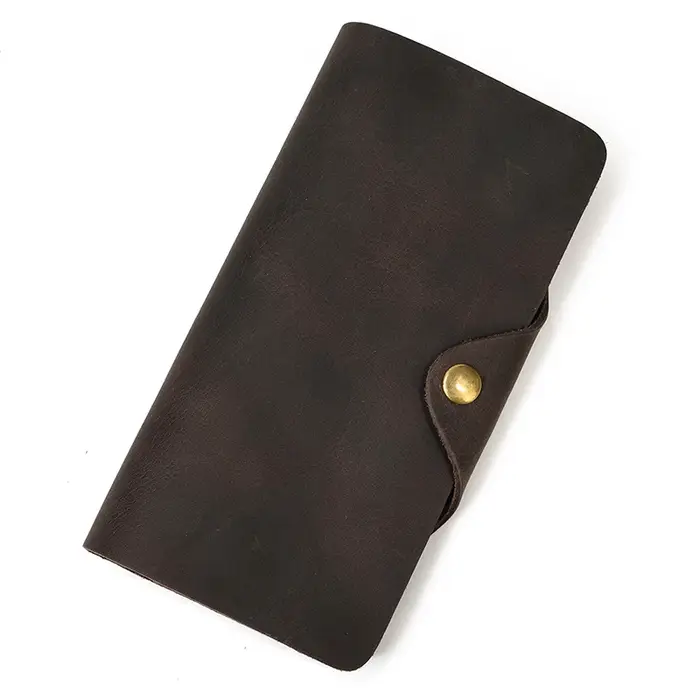 Luufan-Portefeuille long en cuir véritable vintage pour hommes et femmes, blocage RFID, porte-cartes