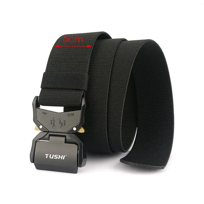 KOLBER 2024 5cm Ceinture Élastique pour Hommes Boucle En Aluminium Dégagement Rapide Extérieur Casual Large