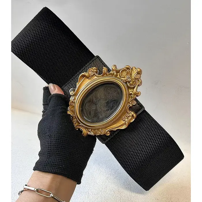 Ceinture en cuir style baroque rétro