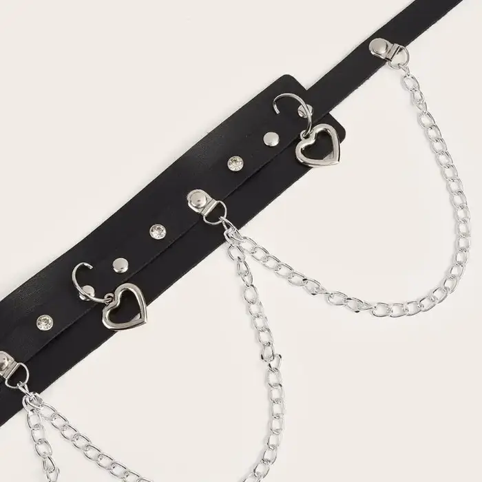 Ceinture en à mode 39BB avec chaîne en métal pour les Occasions décontractées formelles