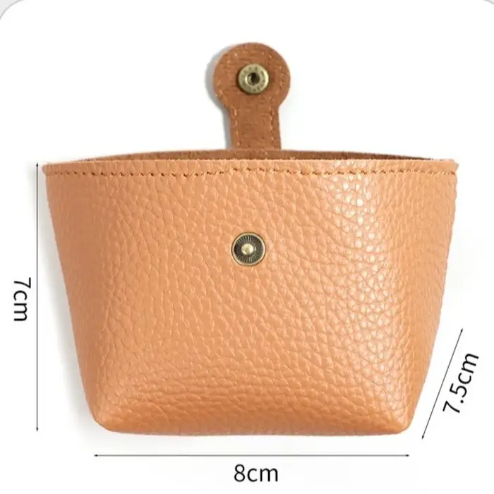 Porte-monnaie Portable en cuir PU de couleur unie