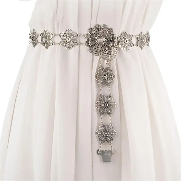 Ceinture pour femme atmosphérique et élégante, chaîne en métal, ceinture de style décontracté et polyvalente (B,105 CENTÍMETROS)