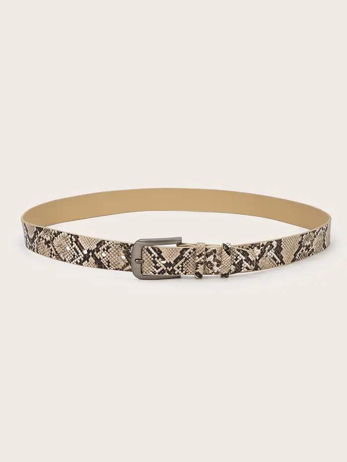 Ceinture décontractée de style occidental imprimé serpent pour hommes