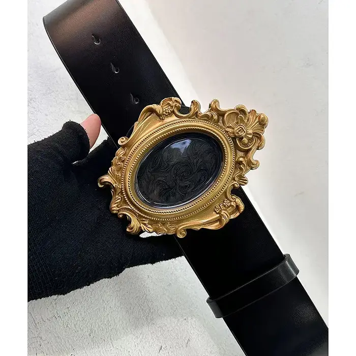 Ceinture en cuir style baroque rétro