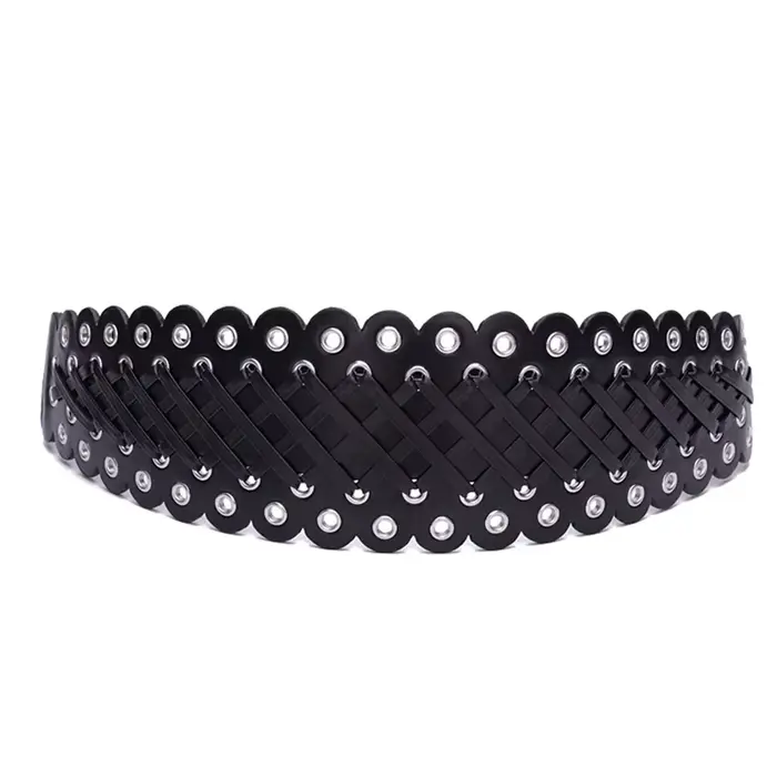 Ceinture Corset à Rivets Larges pour Femme, Marque de Luxe, Style Punk Gothique, Tendance Pop Y2K, C