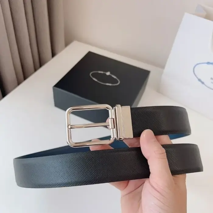 Nouvelle ceinture en cuir double face pour homme