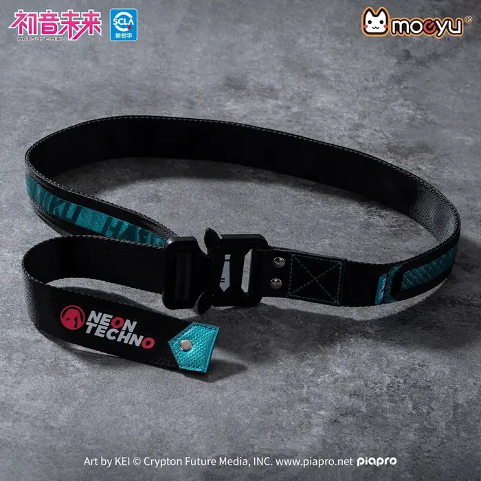 Ceinture officielle Moeyu Hatsune Miku 3.9x120cm pour hommes et femmes