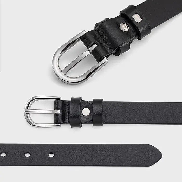 Ceinture en cuir de vachette véritable pour femme