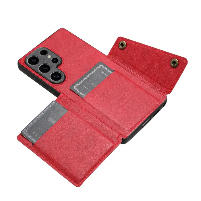 Étui en cuir porte-cartes pour Samsung Galaxy S25 S26 Ultra S24 FE S23 S22 Ultra S21 S20 FE Plus 5G – Housse portefeuille Coque