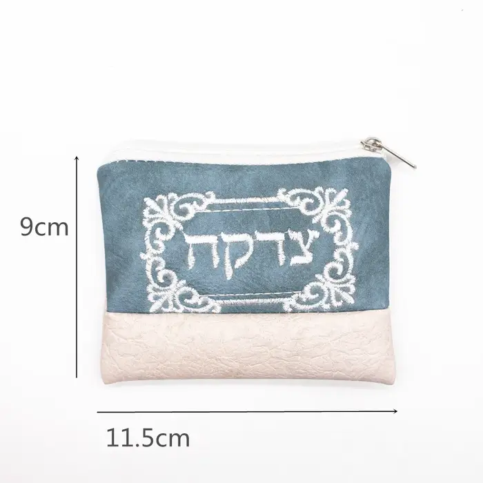 Porte-monnaie en tissu suédé, Mini-sac en tissu brodé hébreu, David de star