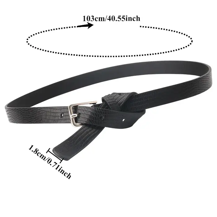 Ceinture en cuir fin à imprimé léopard unique et tendance