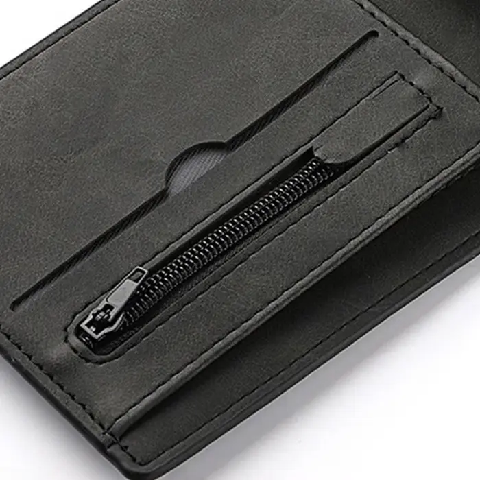Portefeuille pliable en cuir PU pour homme