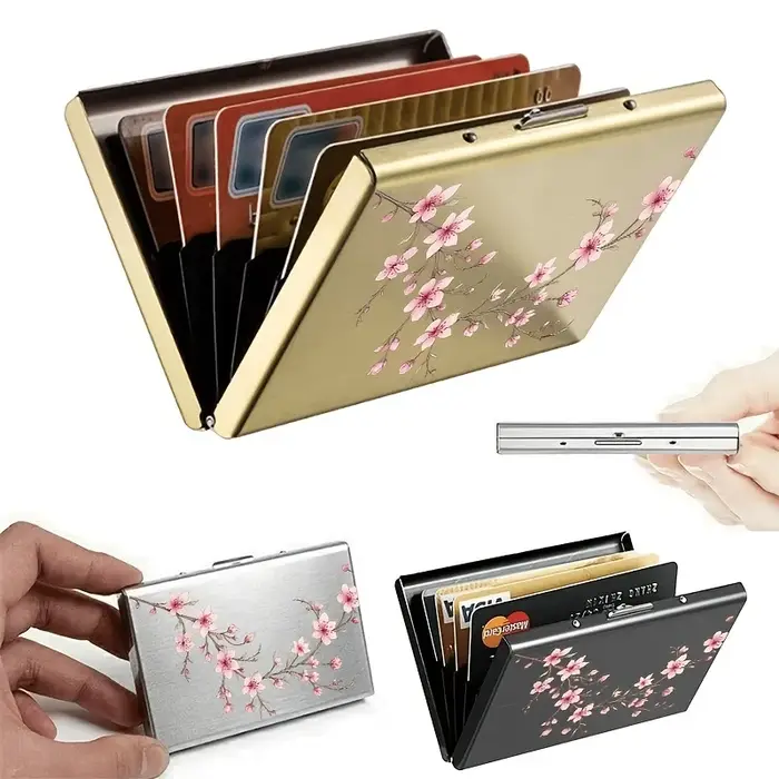 Porte-cartes en acier inoxydable à 6 cartes