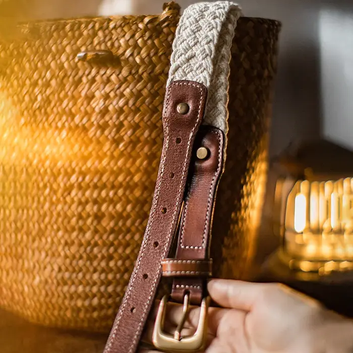 Maden Ceinture en cuir tissé pour femme