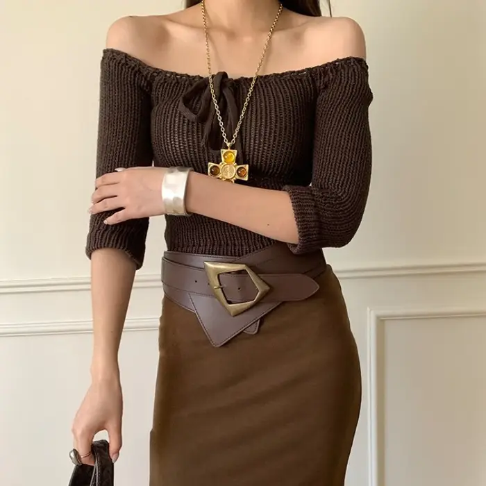 Ceinture pour femme, ceinture marron pour femme