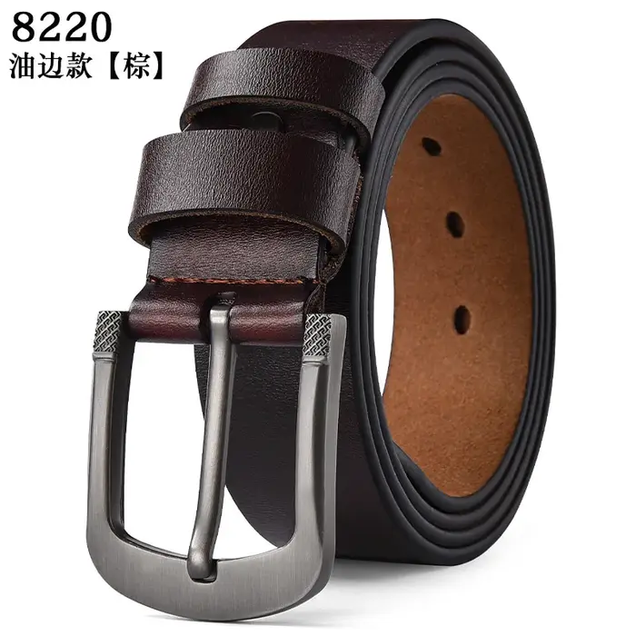 Grande taille 105-140 150 160 170 cm en cuir véritable jean ceinture 3.8 CM peau de vache cuivre boucle