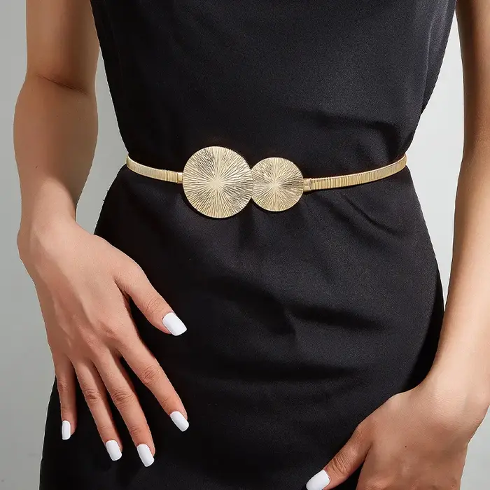 Ceinture élastique en métal pour femmes, chaîne de taille fine en or et argent avec décoration de jupe de robe, ceinture de chaîne de printemps polyvalente, nouvelle collection été