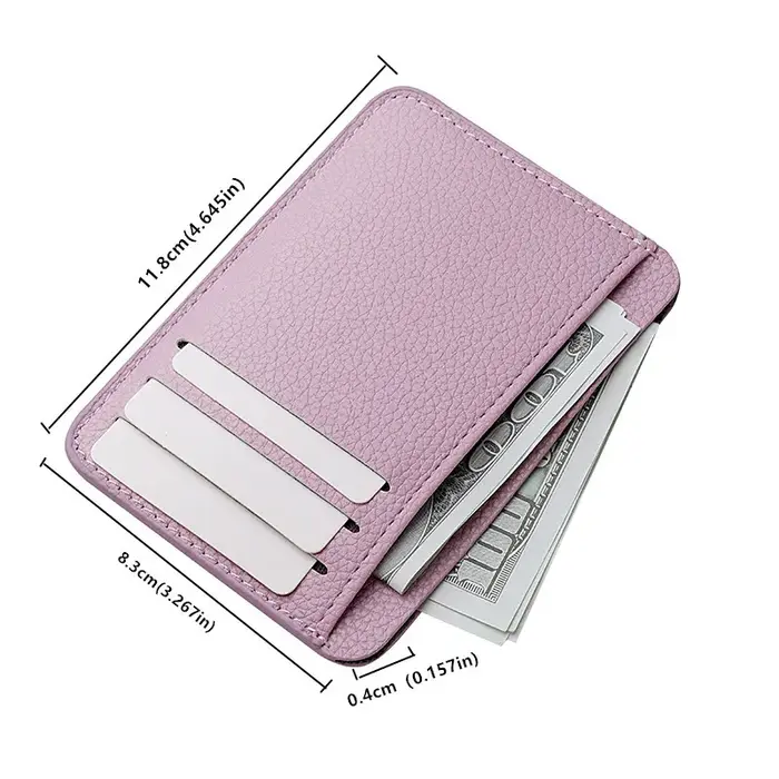 Porte-carte simple Mini porte-carte de crédit en simili cuir solide