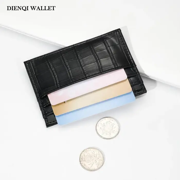 Portefeuille Simple à motif Crocodile pour femmes, portefeuille mince décontracté, porte-cartes mini
