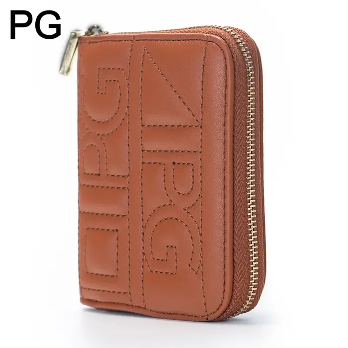 Portefeuille court matelassé à fermeture éclair PG pour femme