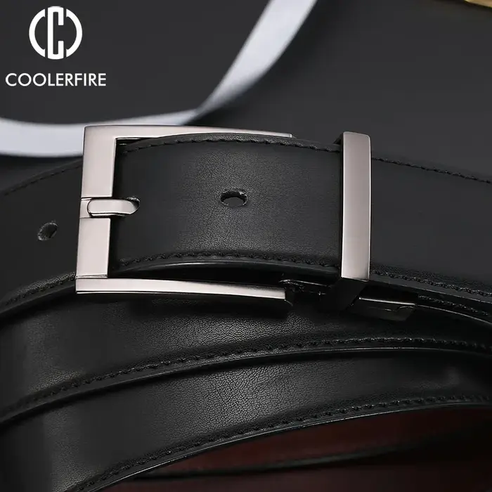 Ceinture réversible en cuir véritable pour hommes