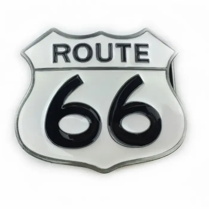 Boucle de ceinture ROUTE 66, style western décontracté et tendance