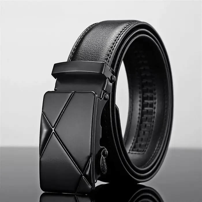 Ceinture en cuir PU noir pour hommes
