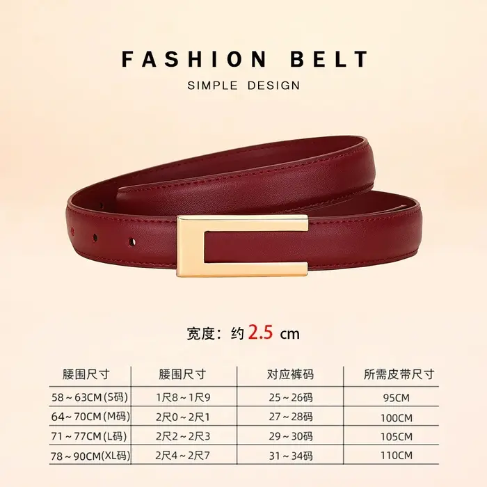 Ceinture en cuir véritable pour femme