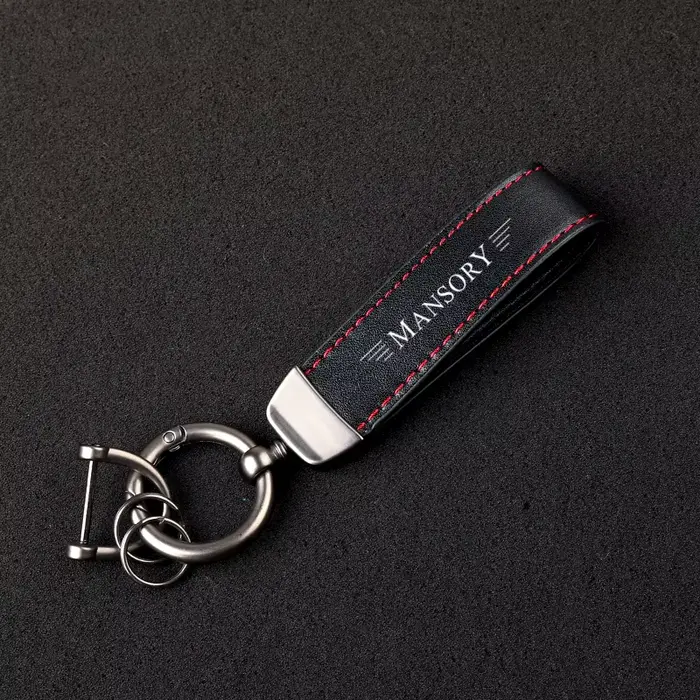 Porte-clés en cuir de luxe avec logo