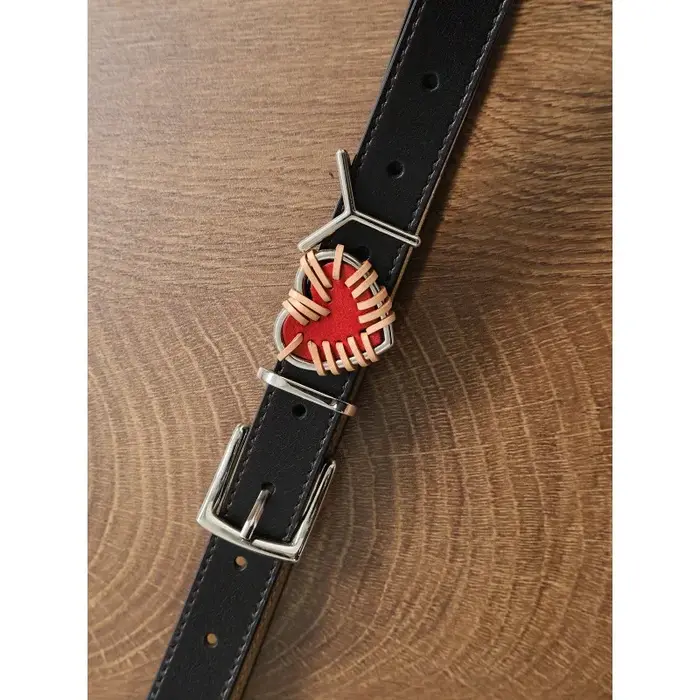 Ceinture en cuir véritable High Street Y/Project avec accent cœur en métal