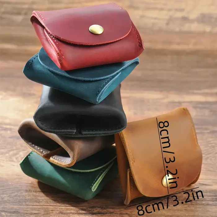 Portefeuille en cuir à fermeture à pression