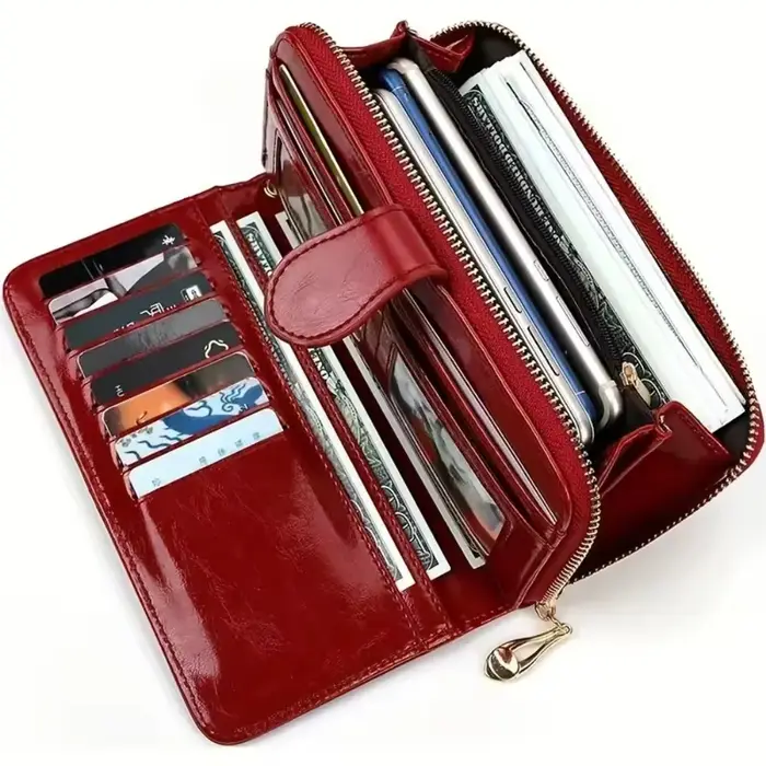 Vintage 2025 femmes portefeuille grande capacité Multi fentes pour cartes sac à main monnaie poche couleur unie sac