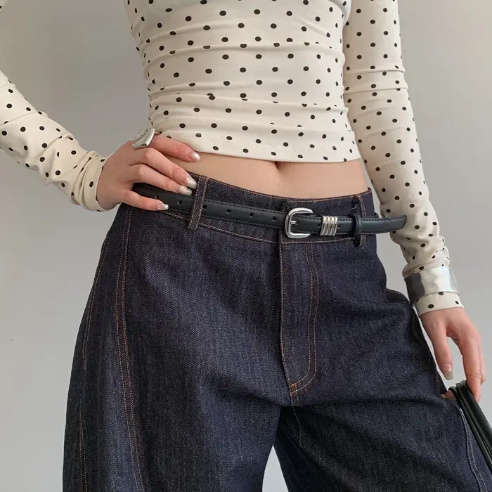 Ceinture en cuir fin avec accessoires de taille pour jupe et jean haut de gamme, ceinture polyvalent