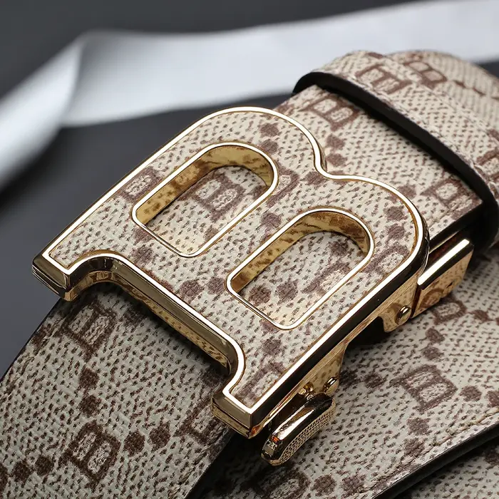 Ceinture en cuir classique à imprimé B pour homme