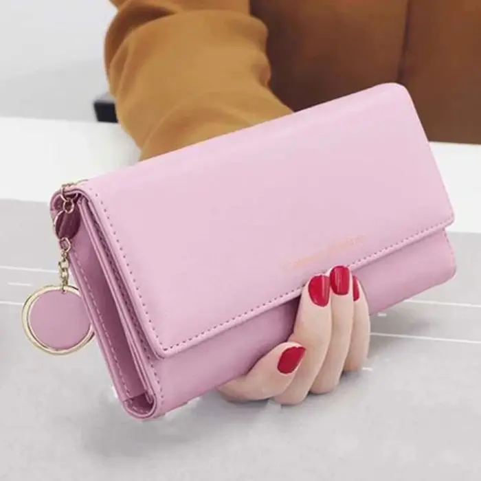 Yogodlns décontracté Long portefeuille pour femmes pendentif en cuir PU sac à main multicouche pochette Shopping dame