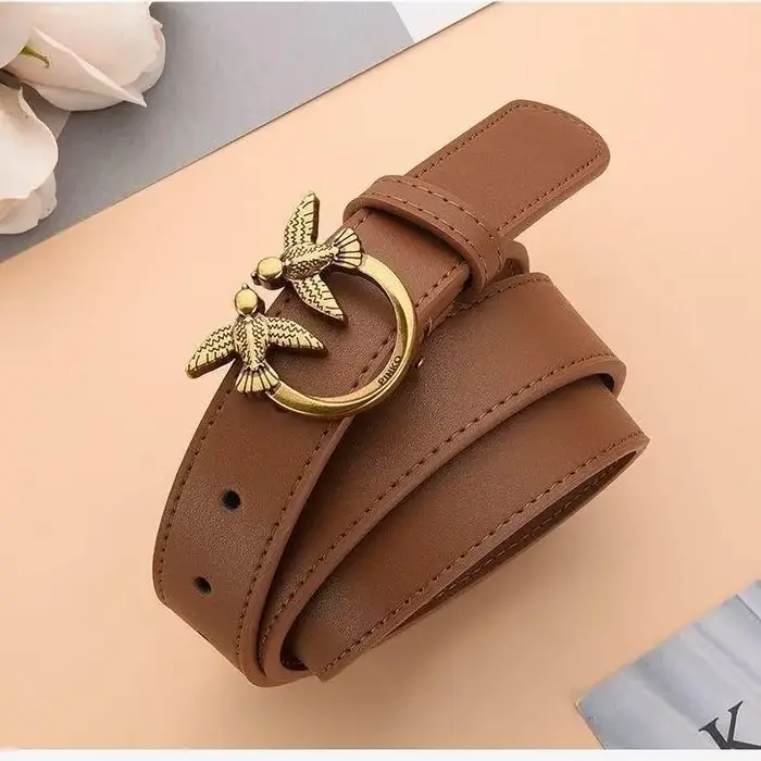 Ceinture en cuir véritable pour femme, motif oiseau tendance, nouveau style 2026, décontractée, polyvalente et confortable pour le quotidien