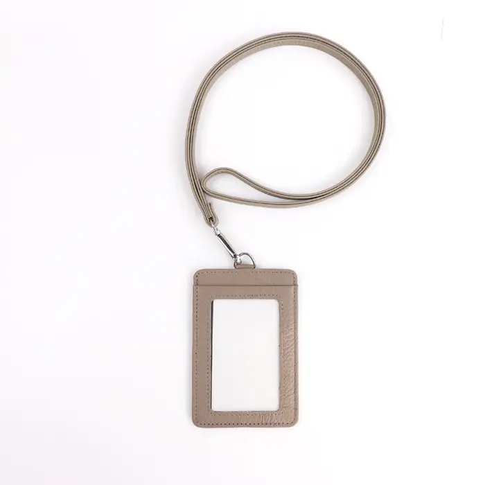 Porte-carte de travail multifonctionnel en cuir avec nom personnalisé