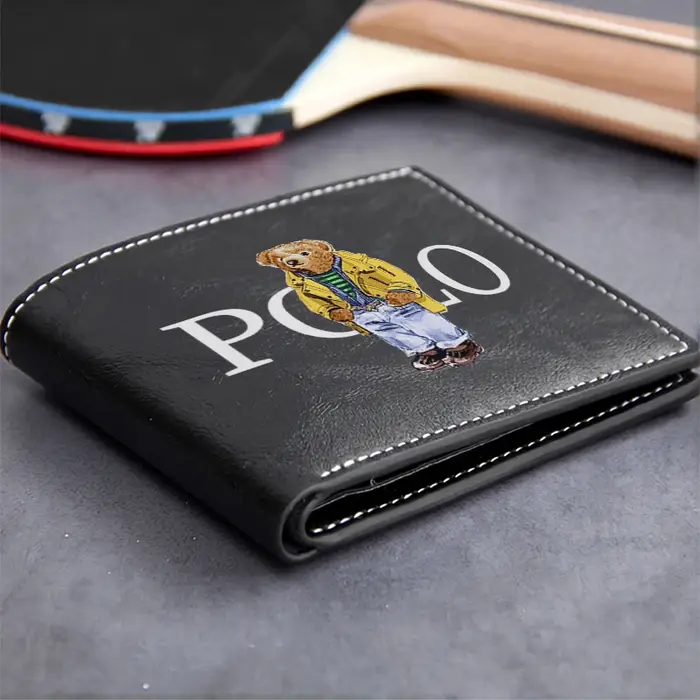 Portefeuille homme en cuir PU avec logo POLO BEAR