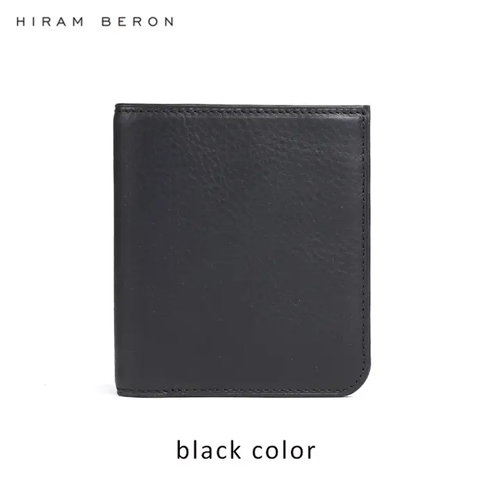 Hiram Beron-Portefeuille en cuir avec nom personnalisé gratuit pour homme, sac à main pour homme, po