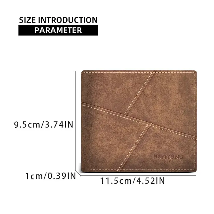 Portefeuille en cuir véritable pour homme
