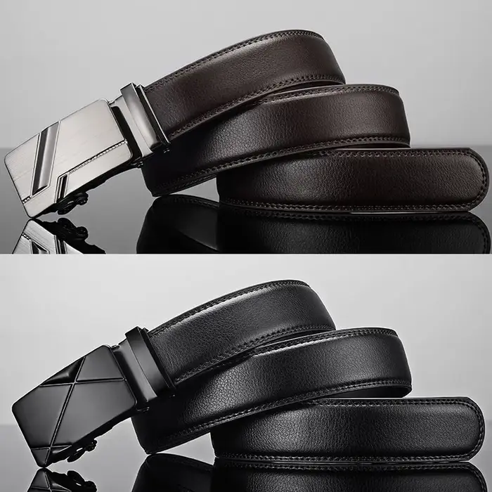 Ceinture en cuir PU noir pour hommes