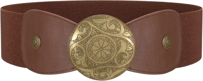 Ceinture élastique large pour femme, ceinture de taille Strecth pour robe, structure occidentale, vi