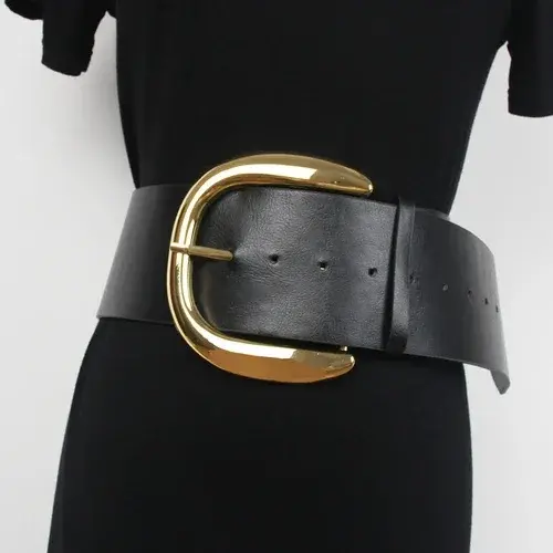 Grande boucle en métal ceinture de taille femmes Vintage marque de luxe concepteur large