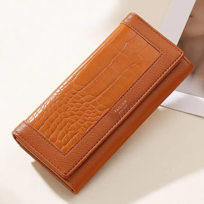 Femmes portefeuille motif Crocodile mode PU cuir porte-carte de crédit fermeture éclair porte-monnaie femme pochette sac d'argent