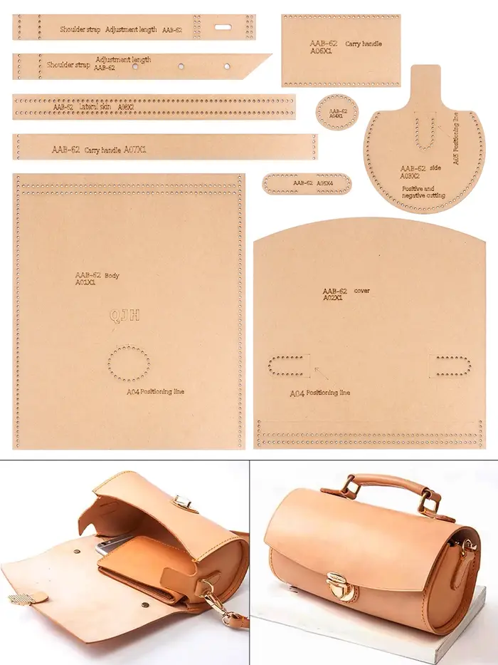 1 ensemble de sacs à bandoulière pour femmes, portefeuilles à main - Modèle en papier kraft, artisan