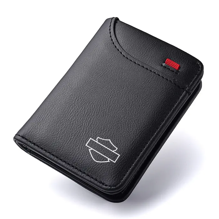 Portefeuille en cuir avec Logo de moto pour hommes, portefeuille Portable pour Harley Davidson Elect