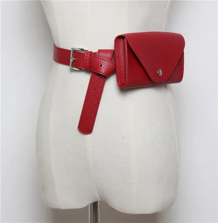 Sac banane en cuir PU vintage pour femme