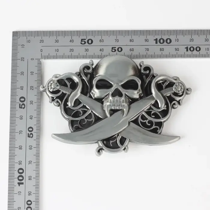 Boucle de ceinture squelette crâne