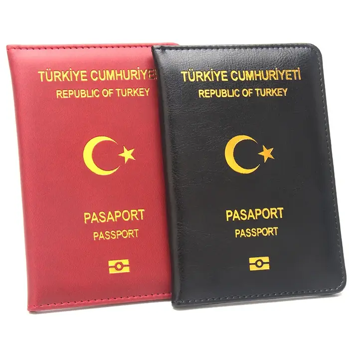 Porte-passeport turc en cuir